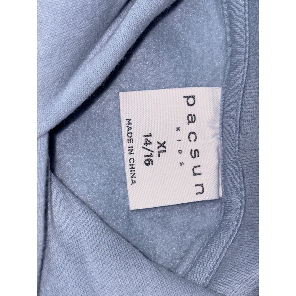 PacSun Kids XL 14/16 Newport California Seashell Oversized Hoodie Light Blue - Picture 6 of 9